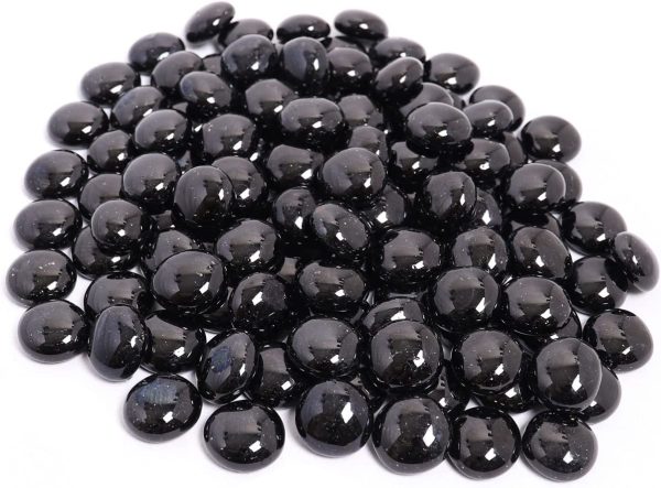 KIBOW 10-Pound Pack Fire Glass Beads Fire Glass Drops for Gas Fire Pit, 3/4 Inch-Black - Image 3