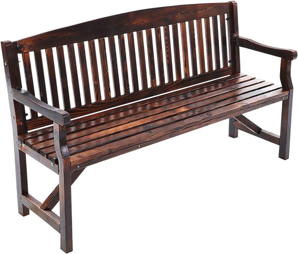 Gardeon 3 Seater Wooden Outdoor Furniture Garden Patio Bench Chair-Charcoal