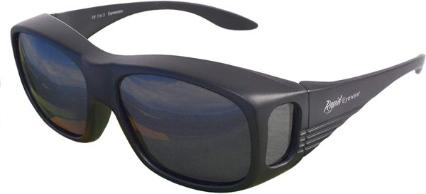 Rapid Eyewear Polarized OVER GLASSES SUNGLASSES that Fit Over Normal Glasses for Men & Women. Ideal for Driving, Cycling & Fishing. Wrap Around Matt Black Frame. UV400 - Image 4