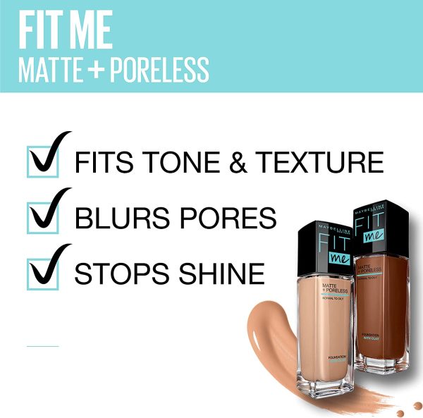 Maybelline Fit Me Matte and Poreless Mattifying Liquid Foundation - Buff Beige 130 - Image 5