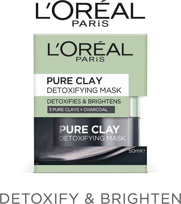 L'Or??al Paris Pure Clay Detoxifying Charcoal Mask 50ml - Image 7