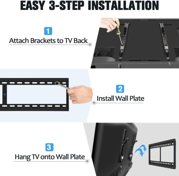 Tilt TV Wall Mount Bracket for 42-84 Inch LED, LCD Flat Screen TVs, TV Mount up to VESA 800 mm and 132 LBS, One-Piece Wall Plate Easy for TV Centering on 16????~32???? Wood Studs MD2268-XL-04 - Image 6