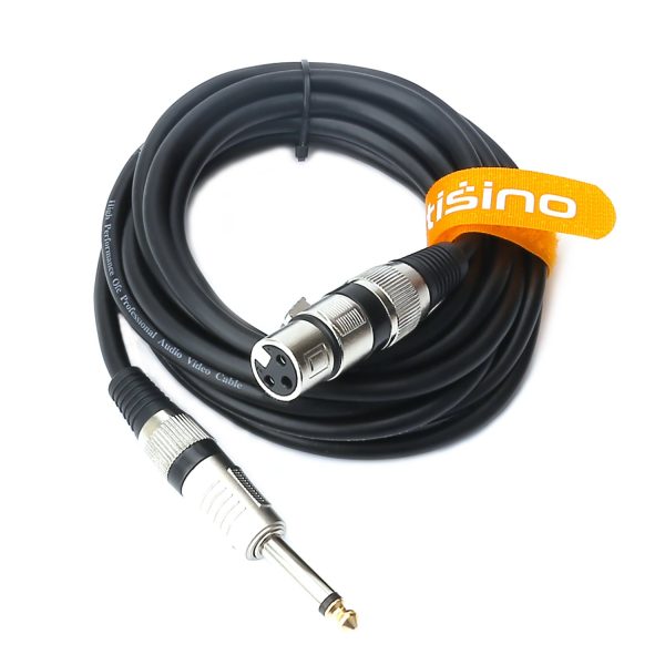 Tisino Microphone Cable Female XLR to 1/4 Inch TS Male Mono Mic Cable Unbalanced Interconnect Wire Mic Cord - 5 FT