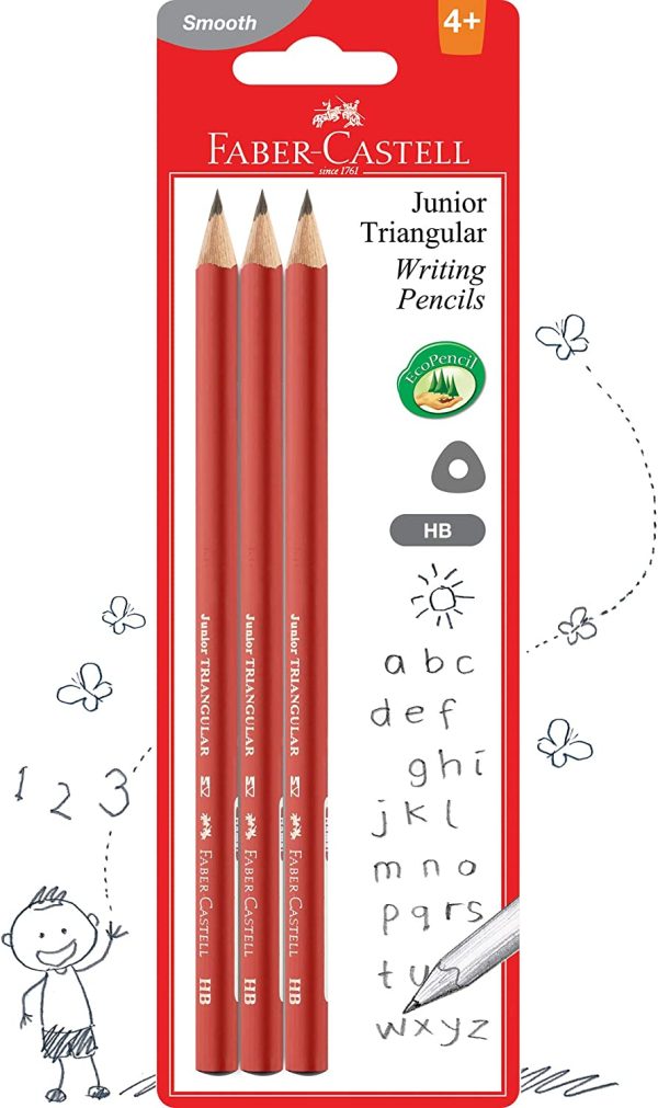 Faber-Castell Junior Triangular Graphite Pencil HB, 3 Pack, (12-1165-HB-3EP-10) - Image 4