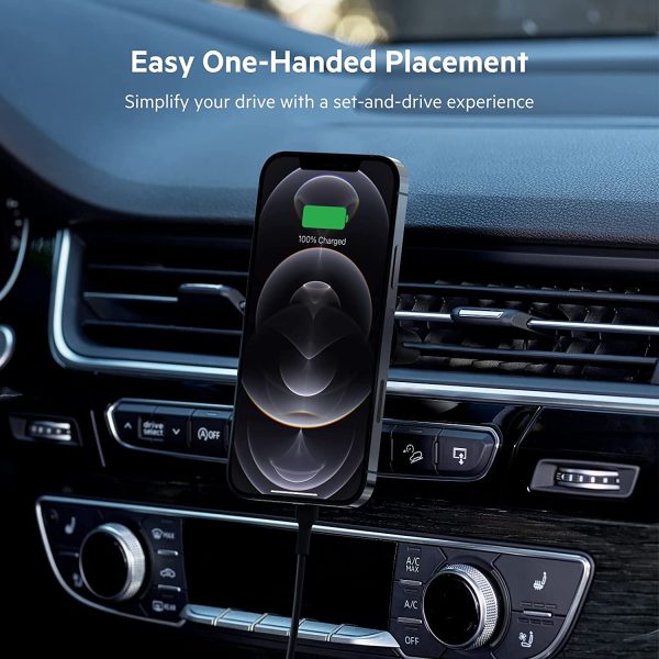 BoostCharge Wireless Charging Magnetic Car Phone Mount Holder, Black, WIC004BTBK - Image 3