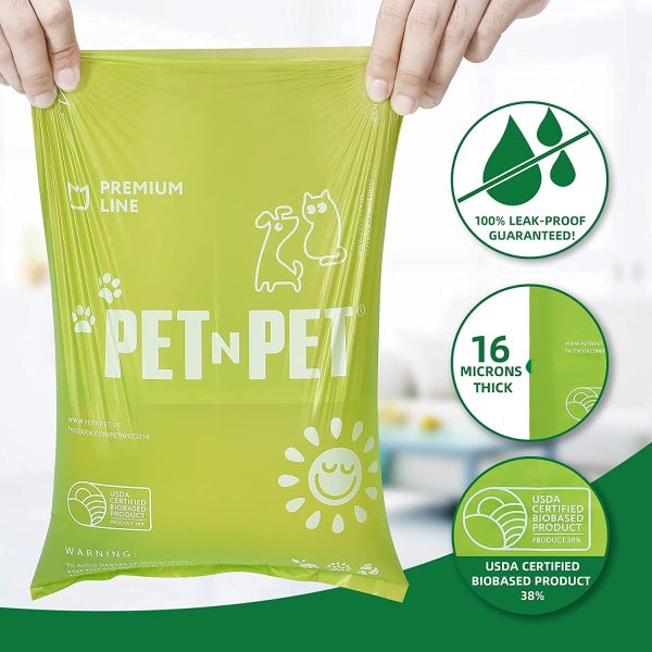 PET N PET Dog Poop Bags, USDA Certified Biobased Dog Waste Bags 360 Counts Plant Based Poop Bags 24 Refill Rolls, Unscented Leak Proof Extra Thick Strong Easy Tear-Off Poop Bags For Dog - Image 7