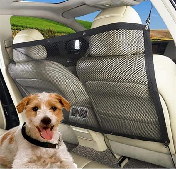 Pet Dog Car Safety Barrier - Keep Pets Off The Front Seat Dog Barrier for car - Travel Safe Pet Car Net, Suitable for All Size Dogs, Easy To Install Pet Divider for Cars and SUV??s - Drive Safely with Children & Pets , 115 cm * 62 cm - Image 7