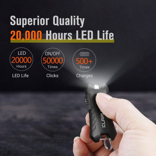 Mi2 Mini LED Keychain Flashlights, Super Lightweight & Small Rechargeable 40 Lumens EDC Flash Light with Built-in Battery and USB Cable(Black) - Image 5