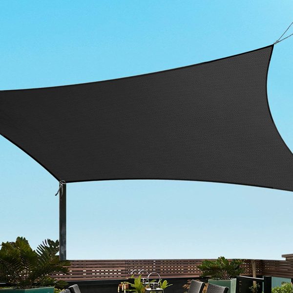 Instahut Shade Sail Rectangle - 3 x 4m | 98% UV Block | 5-Year Warranty | Black - for Carport Pool Garden Patio Backyard - Image 8