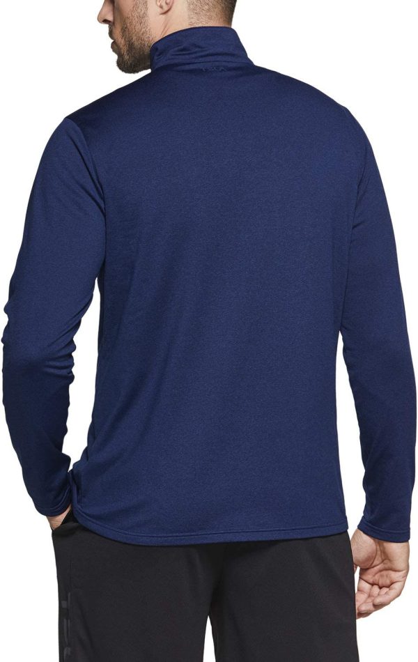 TSLA Men's Quarter Zip Thermal Pullover Shirts, Winter Fleece Lined Lightweight Running Sweatshirt