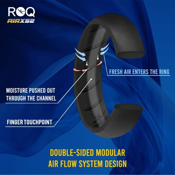 ROQ Silicone Rings for Women Breathable Silicone Rings Bands - Comfort Fit Silicone Wedding Ring for Women - Medical Grade Silicone Rubber Band - Unique Women's Silicone Wedding Ring - Image 7