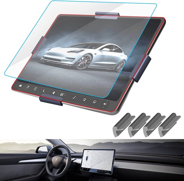 SUMK Model 3/Y Tempered Glass Screen Protector Model 3 Model Y 15" Center Control Touchscreen Car Navigation Touch Screen Protector Tempered Glass 9H Anti-Scratch and Shock Resistant for Model 3 Screen Protector Upgrade - Image 6