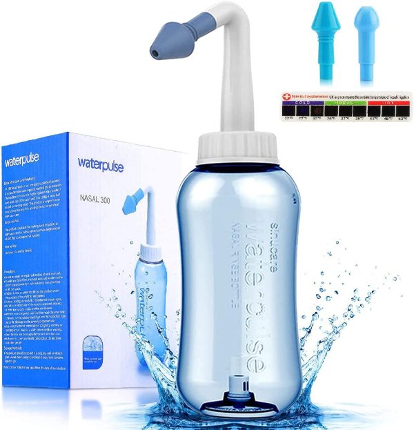 Darate Neti Pot Sinus Rinse Bottle 300 ML, Nose Wash Cleaner Pressure Rinse Nasal Irrigation for Adult & Kid BPA Free with Sticker Thermometer (300ml Bottle) - Image 8