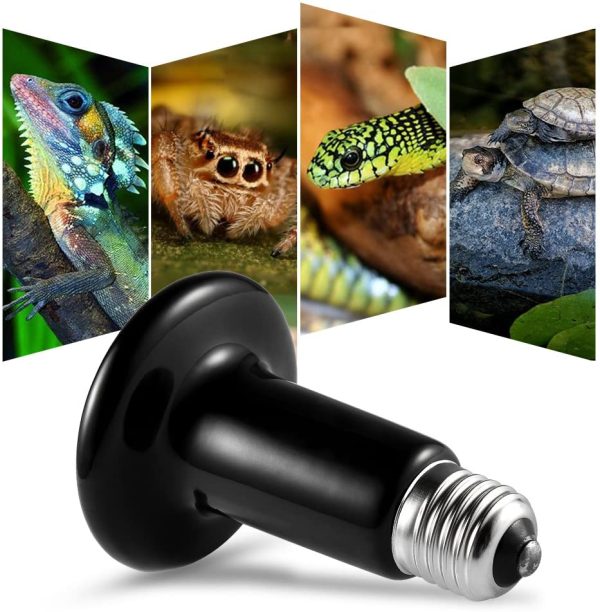 LEDGLE Terrarium Reptile Heat Lamp,100W E27 Infrared Reptile Heat Bulb Ceramic Heat Emitter Pet Lamp Bulb for Lizards/Tortoise/Chicken - Image 2