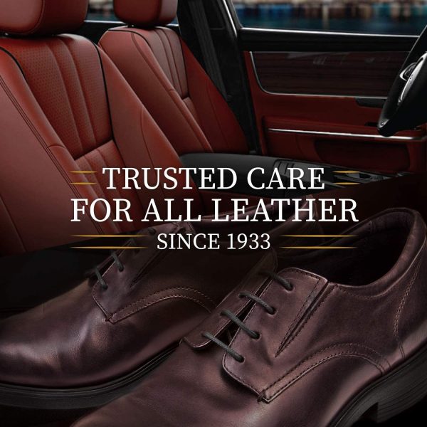 Leather Care Kit Conditioner and Cleaner, Use on Car Leather, Furniture, Shoes, Bags and Accessories, Trusted Leather Care Since 1933, Quick & Easy 2-Step Regimen, 16.9 oz Bottles Plus 2 Sponges - Image 3