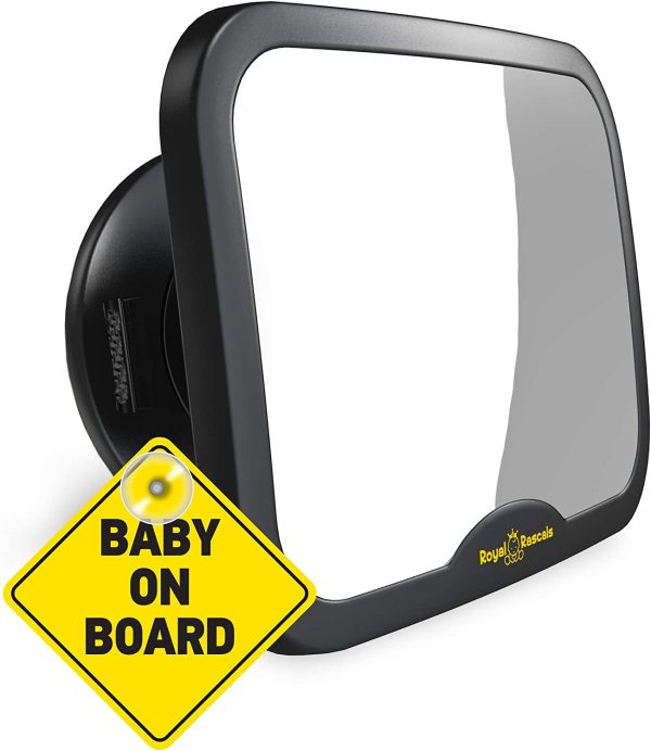 ROYAL RASCALS Baby Car Mirror for Back Seat - Updated Lockable Model - Black Frame - Safest Shatterproof Baby Mirror for Car - Rear View Baby Car Seat Mirror to See Rear Facing Infants and Babies. - Image 6