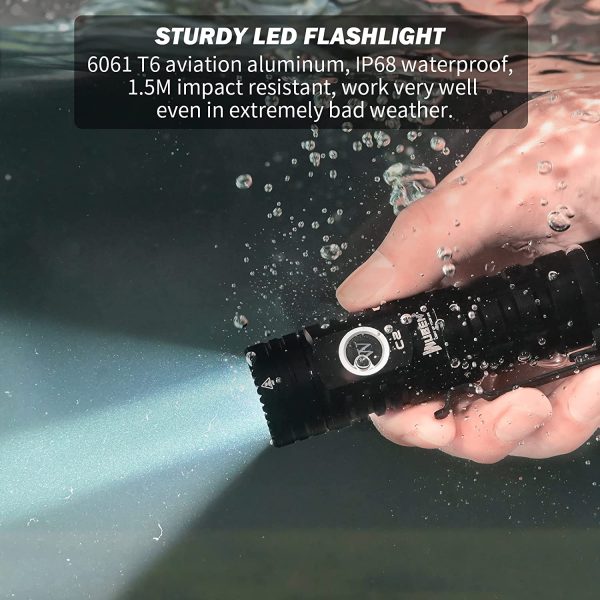 C2 Rechargeable LED Flashlights 2000 High Lumens, Pocket Flashlight with Power Bank, 7 Modes Flash Light, IP68 Waterproof Tactical Flashlight for Emergencies, Outdoor - Image 7