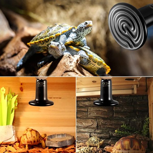 LEDGLE Terrarium Reptile Heat Lamp,100W E27 Infrared Reptile Heat Bulb Ceramic Heat Emitter Pet Lamp Bulb for Lizards/Tortoise/Chicken - Image 6