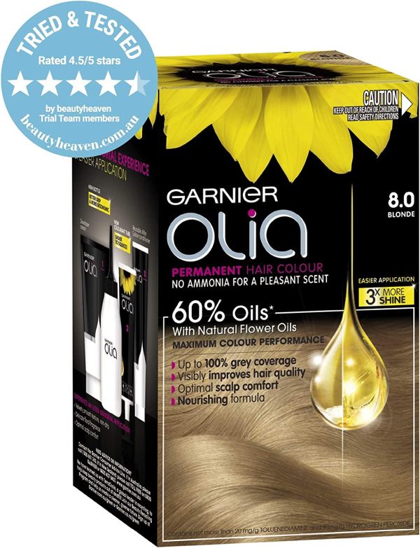 Garnier Olia Permanent Hair Colour - 8.0 Blonde (Ammonia Free, Oil Based) - Image 5