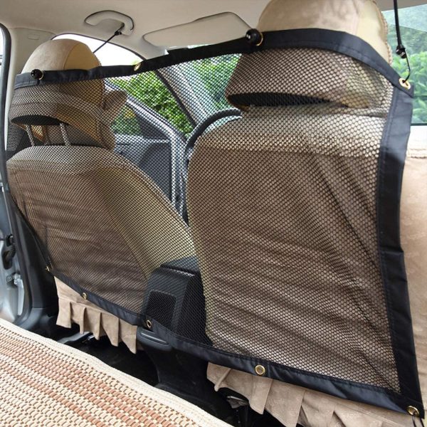 Pet Dog Car Safety Barrier - Keep Pets Off The Front Seat Dog Barrier for car - Travel Safe Pet Car Net, Suitable for All Size Dogs, Easy To Install Pet Divider for Cars and SUV??s - Drive Safely with Children & Pets , 115 cm * 62 cm - Image 5