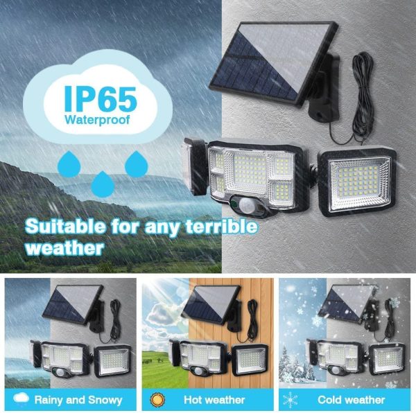 Solar Lights Outdoor 192 LED Solar Motion Sensor Lights Outdoor 2400 mAh Solar Powered LED Flood Light - Image 6