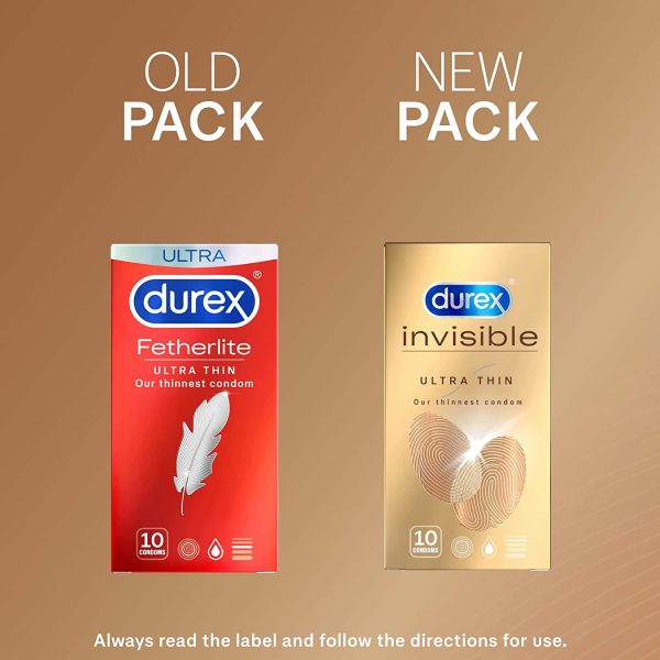 Durex Invisible Condoms Ultra Thin, Pack of 10 - Image 3