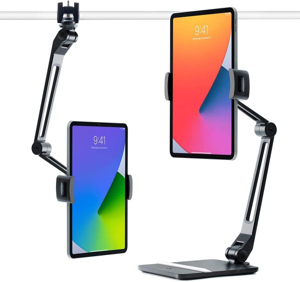 HoverBar Duo for iPad / iPad Pro/Tablets | Adjustable Arm with Weighted Base and Surface Clamp Attachments for Mounting iPad - Image 2