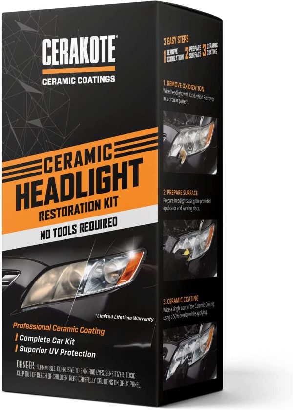 Ceramic Headlight Restoration Kit ?C Guaranteed to Last As Long As You Own Your Vehicle ?C Brings Headlights Back to Like New Condition - 3 Easy Steps - No Power Tools Required