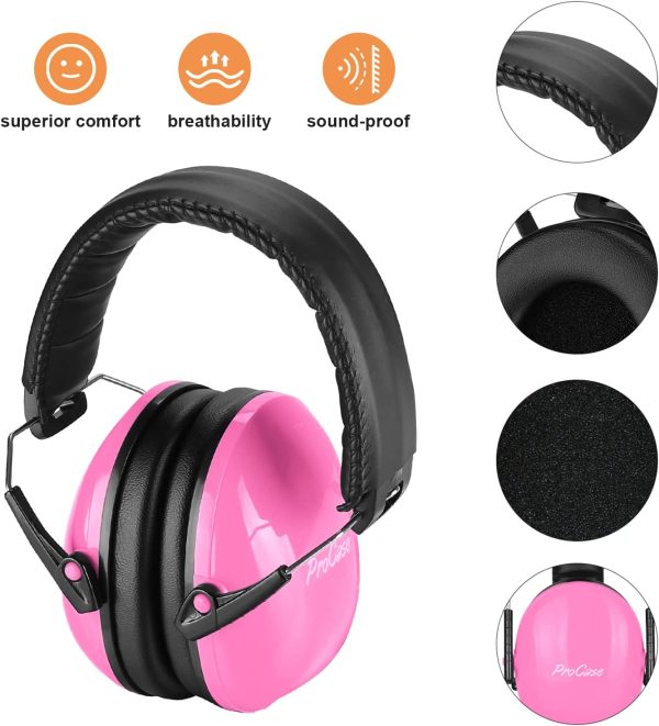 Kids Safety Ear Muffs Noise Reduction Ear Hearing Protection Earmuffs ?CPink - Image 4