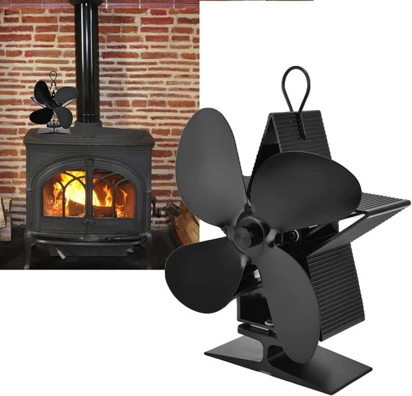 Heat Powered Fan, Fireplace Heat Fan Energy Saving 4 Blade Zinc Alloy Eco Friendly for Living Room for Home - Image 4