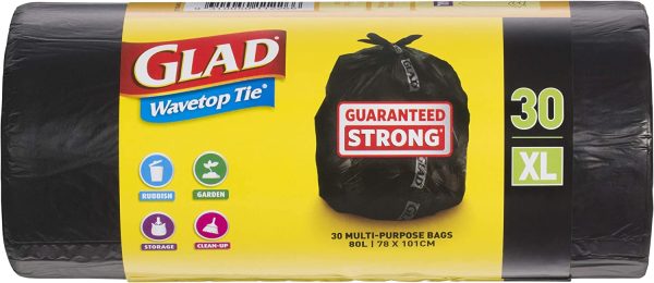 Glad Wavetop Tie Garbage Bag Roll, 30 count - Image 2