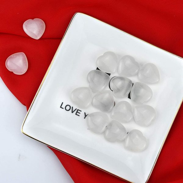 Marrywindix 15 Packs 0.8 Inch Healing Crystal Natural Clear Crystal Heart Love Carved Palm Worry Stone Chakra Reiki Balancing - Image 5