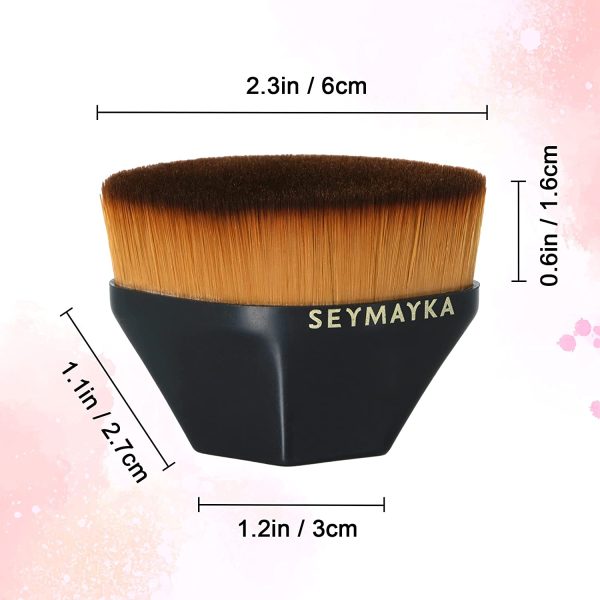 SEYMAYKA ? Dream Beauty Professional Kabuki Makeup Brushes for Foundation Brush ?C Liquid, Powder or Creams (Black) - Image 5