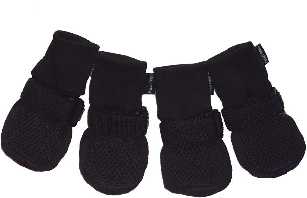 Vibrant Fellow Paw Protector Dog Boots Breathable Protective and Skid-Proof Color Black Set of 4 Size X-Small - Image 3