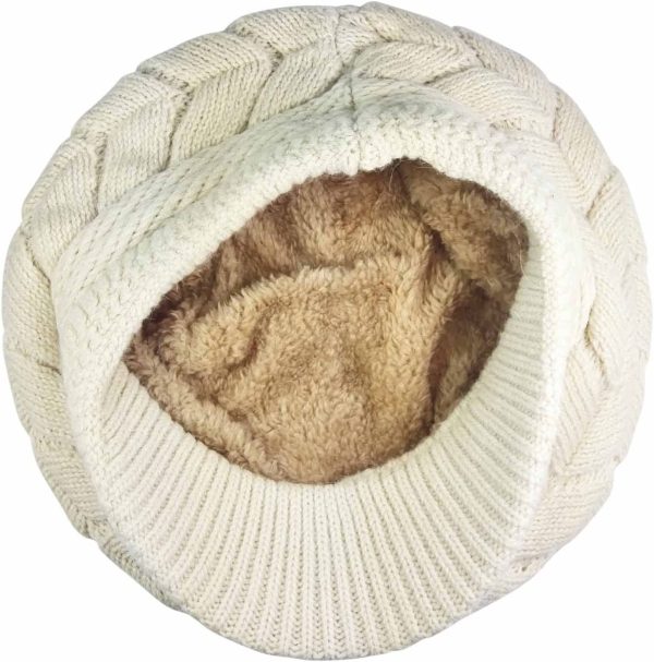 HINDAWI Women Winter Warm Knit Hat Wool Snow Ski Caps with Visor