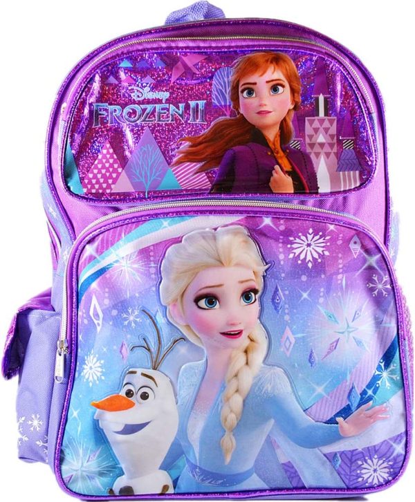 Disney Frozen 2 Elsa & Anna Kids Backpack 16" Large Bag- 19214, Blue, One_Size