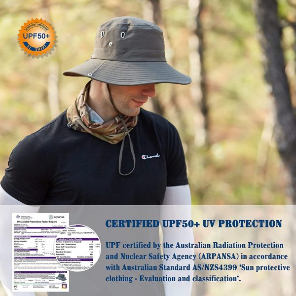 OZ SMART Sun Hats for Men/Women, UPF 50+ UV Protection Waterproof Bucket Hat for Fishing Hiking Garden Safari Boonie Hats