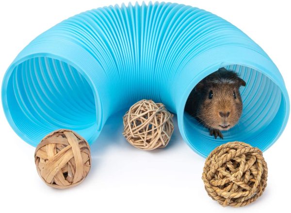 Niteangel Fun Tunnel with 3 Pack Play Balls for Guinea Pigs, Chinchillas, Rats and Dwarf Rabbits (Blue) - Image 3