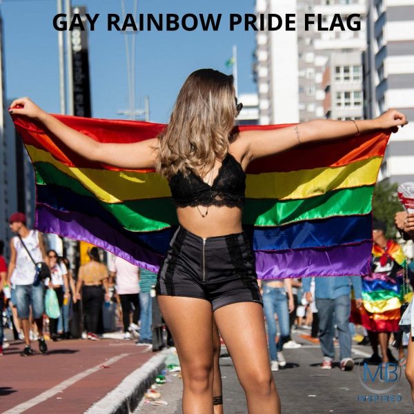 Rainbow Gay Pride Flag. Robust Full Size 5ft x 3ft. MJB Inspired ? Polyester Pride Flag is Suitable for Indoor or Outdoor use. Display Your Pride in who You are. - Image 7