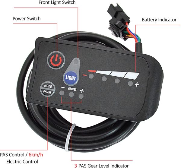 Staright Display Panel Brushless Controller Kit for Electric Bicycle Scooter - Image 7