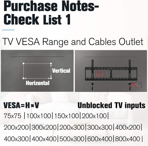 Tilt TV Wall Mount Bracket for 42-84 Inch LED, LCD Flat Screen TVs, TV Mount up to VESA 800 mm and 132 LBS, One-Piece Wall Plate Easy for TV Centering on 16????~32???? Wood Studs MD2268-XL-04 - Image 7