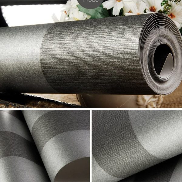 KeTian Modern Minimalist Vertical Striped Non-Woven Wallpaper for Bedroom Living Room Black&Gray Color 0.53m (1.73' W) x 10m(32.8'L)=5.3m2 (57 sq.ft) - Image 7