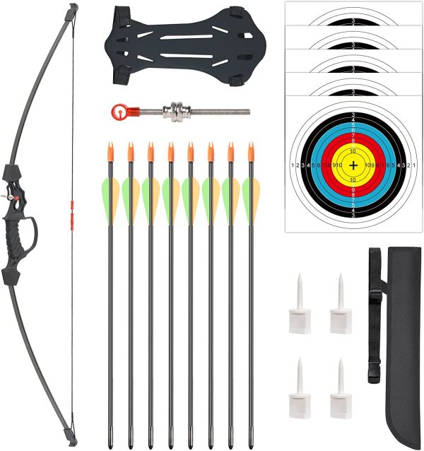 Aimdor Archery Kids Bow and Arrow Set Youth Bow and Arrow Birthday Gift Bow Kids Bow Beginner Bow Practice Bow with 8 Arrows and Accessories for Outdooor Practice - Image 8