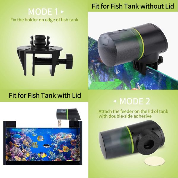 Ycozy Automatic Fish Feeder Rechargeable with USB Cable Moisture-proof Intelligent Electric Fish/Turtle Feeder for Aquarium & Fish Tank Intelligent Timer Fish Food Dispenser for Weekend / Vacation | Navi-EVS