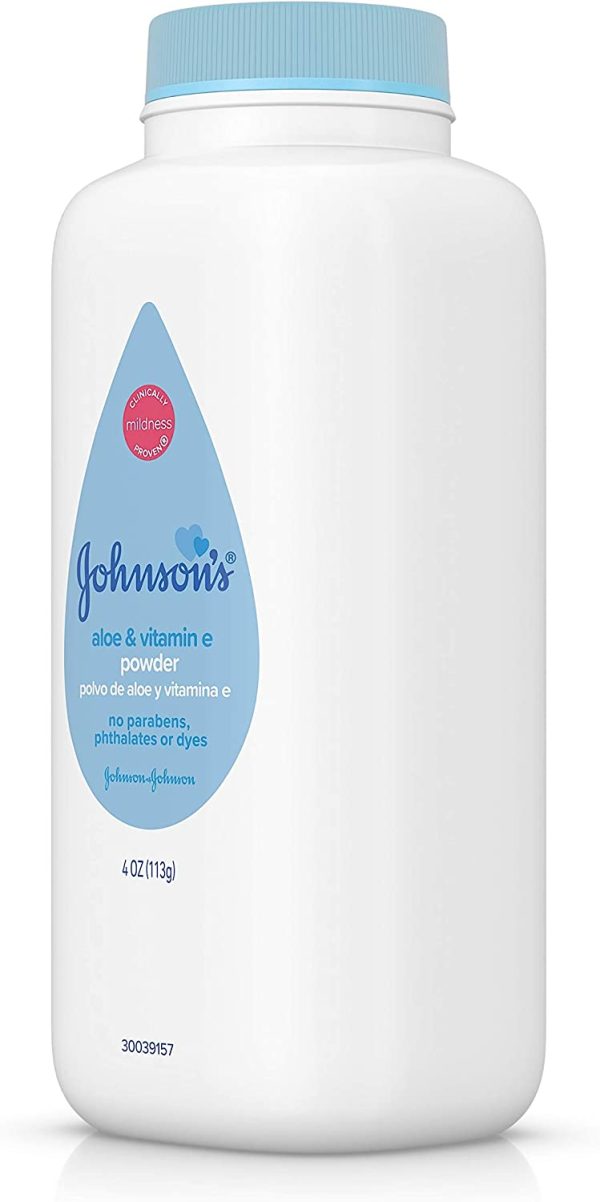 Johnson's Baby Powder With Aloe Vera & Vitamin E For Soft Skin, 4 Oz. - Image 2