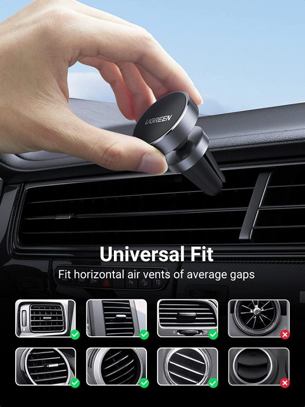 UGREEN Car Phone Mount Air Vent Magnetic Mobile Holder 360 Degree Adjustable Stand Compatible with iPhone 11 Pro XR XS X 8 Plus 7 6s,Samsung S10+ S9 S8 A70 A40 A20e J3,Huawei P30 Pro Mate 20,Nokia,Sony - Image 7