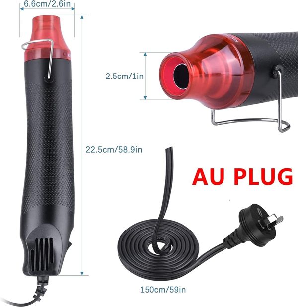 Mini Heat Gun, 300W Portable Epoxy Resin Hot Air Gun with 40 Inchs Power Cord for DIY and Crafts