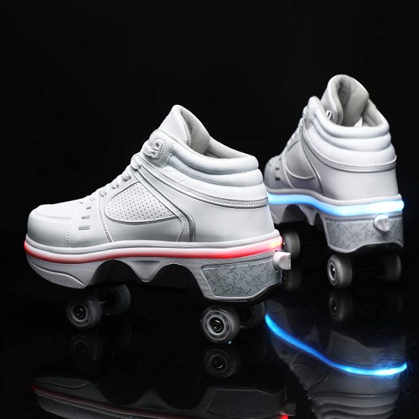 KOFUBOKE Retractable Roller Shoes Adult and Kid's Skating Shoes Men and Women Walking Shoes with Wheel - Image 4