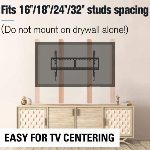 Tilt TV Wall Mount Bracket for 42-84 Inch LED, LCD Flat Screen TVs, TV Mount up to VESA 800 mm and 132 LBS, One-Piece Wall Plate Easy for TV Centering on 16????~32???? Wood Studs MD2268-XL-04 - Image 3