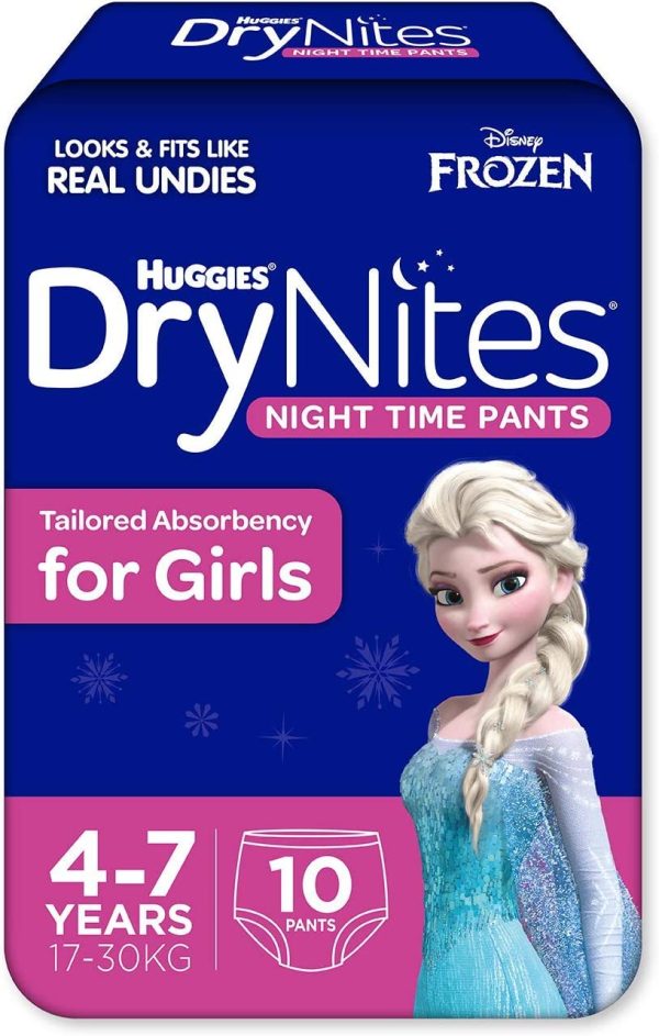 Huggies DryNites Pyjama Pants Girls Size 4-7 Years 10 Pack - Image 4